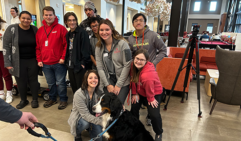 A group of students with Hudson and the Wellness Center staff