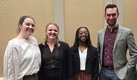 From left to right: Emma Lutz '24, Megan Tatro '22, Ruth Michel '24, and Adam Potter.