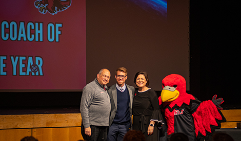 Andrew Dorr, Bob Segave, President Porterfield, and Reggie