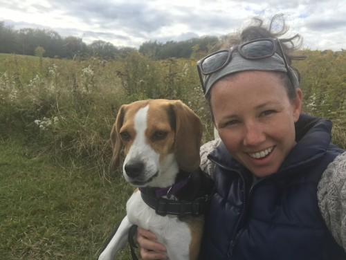 Barrett with her dog, Lilly