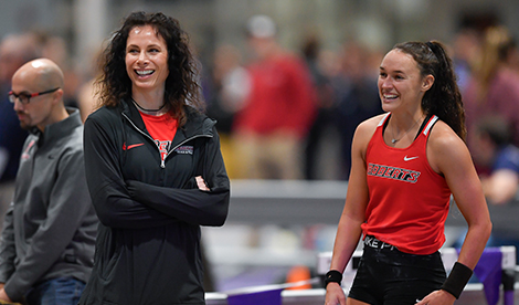 Jenn Suhr and Brynn King smile together.