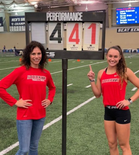 Coach Jenn Suhr and Brynn King