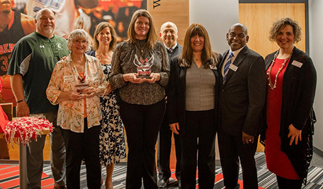 Award recipients, their representatives, Bob Segave, Dr. Rupert A. Hayles Jr., Maryann Hayles, and Kimberley Wiedefeld