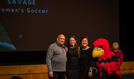 Jessica Savage, Bob Segave, President Porterfield, and Reggie