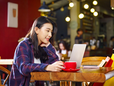 Student at Coffee Shop