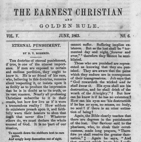 A page of The Earnest Christian