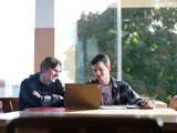 2 students studying together