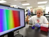 A Chemistry student at Roberts Wesleyan