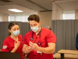 Two nursing students at Roberts